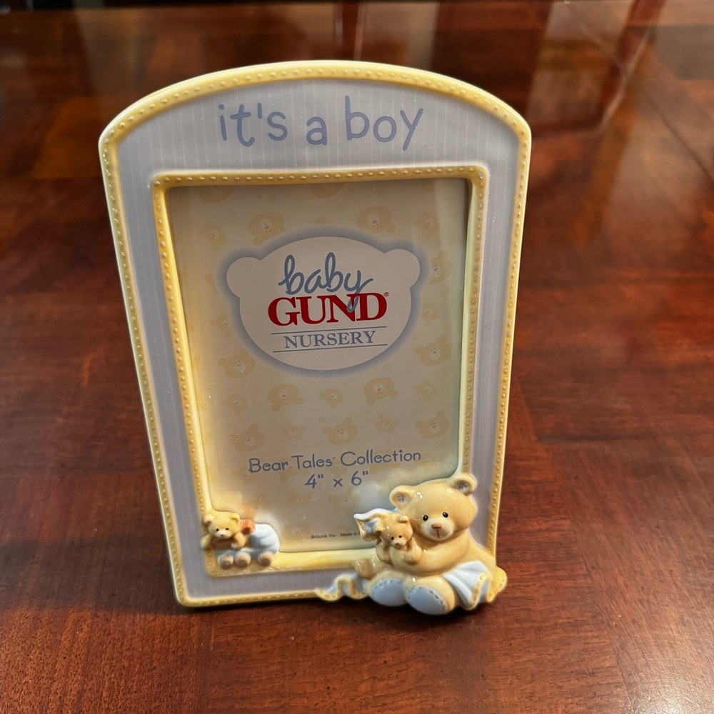 Baby Gund Nursery  It's a Boy Ceramic Photo Frame Holds 4 x 6" Photo